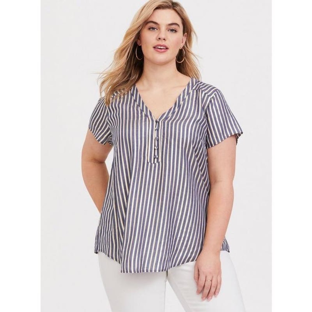 Torrid Gold Lurex Stripe Blouse size 2X (18-20)